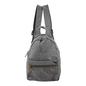 Herschel Supply Co. Womens Pocket Front Logo Small Canvas Backpack Handbag Gray